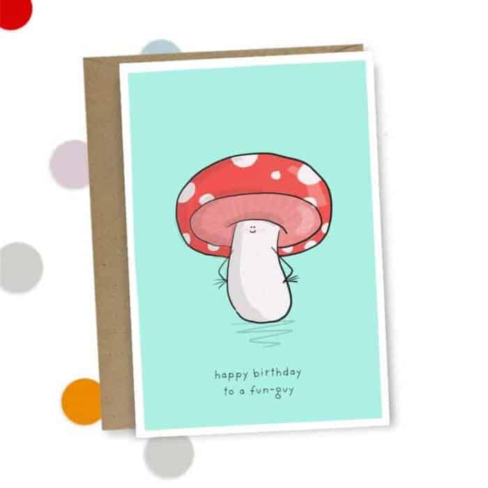 mushroom birthday card