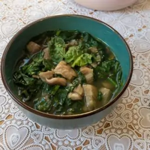 bowl oyster mushroom soup