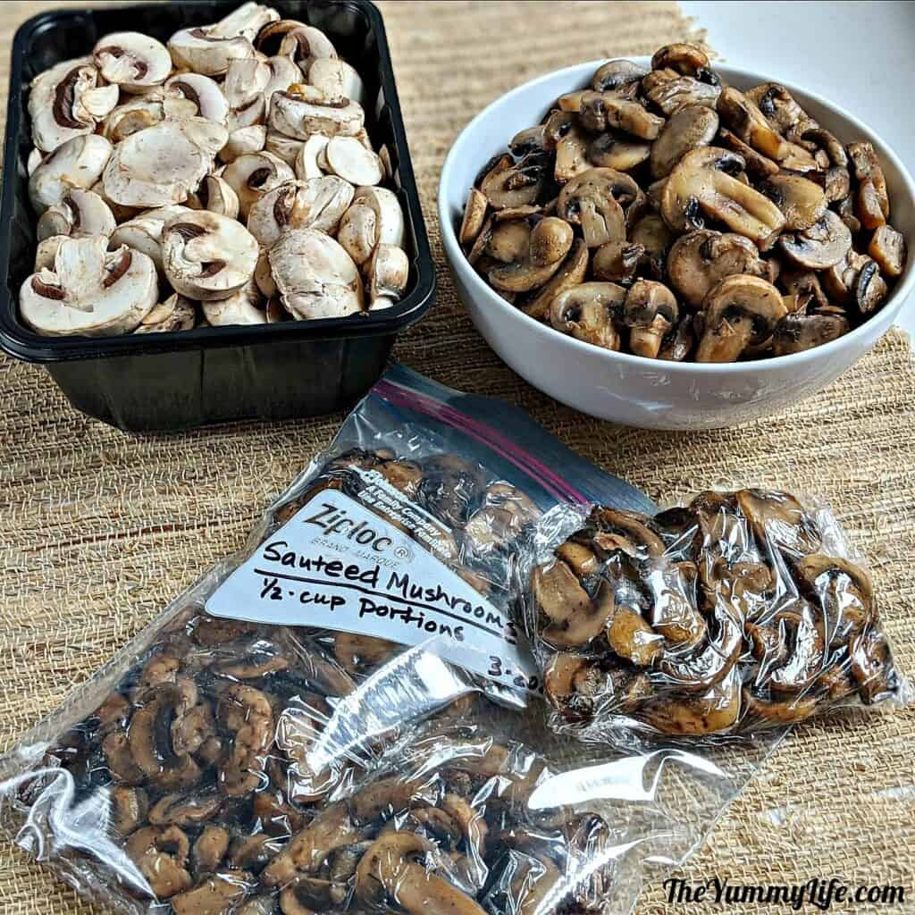 Freezing mushrooms
