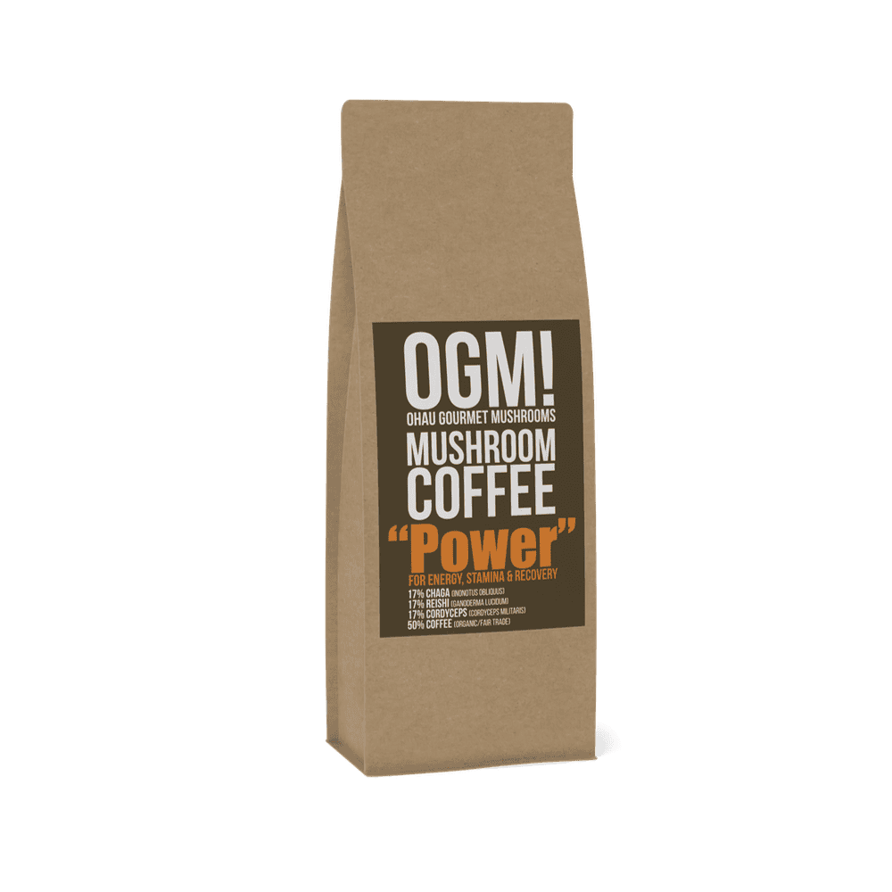 Power mushroom coffee with reishi cordyceps and chaga