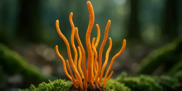 cordyceps growing in the forest di dao