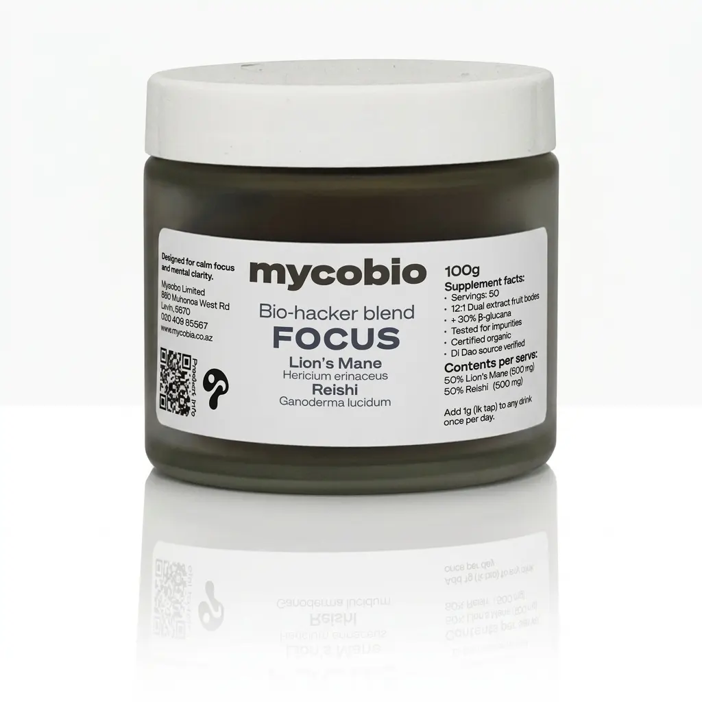Focus biohacking blend with Lion's Mane and Reishi